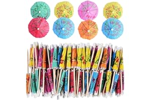 ‎ALINK ALINK 50 Stück Cocktail Schirmchen Cocktail Zubehör Papierschirmchen, Bunte Cocktailschirmchen Cocktail Dekoration Papier für Bar Deko Cocktailzubehör Trinkfrüchte Essen Wein Party