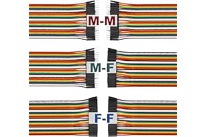 Chanzon 120 piezas (40 pines x 3) 10 cm de puente de encabezado Dupont Cable Conector de línea de cable surtido de macho hembra para Arduino Raspberry pi Placa de pruebas electrónica Protoboard PCB