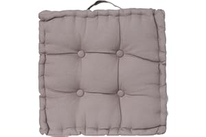 TIENDA EURASIA - Cojines para Sillas de Terraza | Cojín de Suelo Acolchado de Algodón con Asa | Medida 40 x 40 x 8 cm | Ideal para Sillas, Bancos, Palets, Suelo. (Gris)