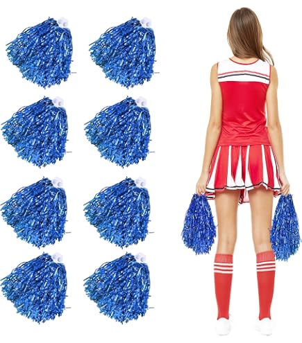 Pon Pon Pom Pom Cheerleading Con Manico A Bastone, Confezione Da 2 Pom