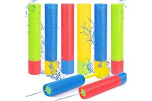 HONGCI 6pcs Foam Water Guns Water Pistols for Kids Water Blaster Shooters Push Pull Type Foam Water Squirter Water Gun Summer Outdoor Beach Pool Water Toys for Kids Toddlers Boys Girls