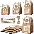 Woanger 24 Empty Advent Calendar Boxes to Fill, Christmas Advent Calendar 24 Days Advent Countdown Gift Boxes Christmas Gingerbread House Candies Treats Boxes for Xmas Holiday Decor(Stylish Style)