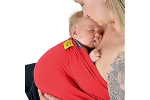 Hoppediz Baby Bonding-Top | Sectio-Top | Kanguruh-Hilfe | Bio-Qualität, L, rot