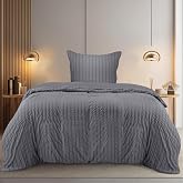Utopia Bedding Seersucker Duvet Cover for 90 Bed &ndash; Set of Microfibre Seersucker Duvet Cover 135 x 200 cm and 1 Pillowcase 80