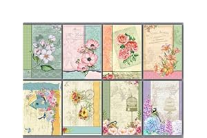CrafTreat Carta per decoupage per artigianato, motivo: fiori sognanti, dimensioni: A4 (20 x 29 cm), 8 pezzi, carta per decoupage floreale, per mobili, legno e scrapbooking