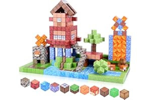 LFZXKJKJ 64Pcs Magnetic Blocks, Building Toys for Boys Girls 4-6 6-8 8-12, Early Education Sensory STEM Toys for Toddlers Kids, Education Stacking Toy Gifts for for 3+ Year Old Boys & Girls