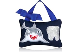 Qunclay Tooth Fairy Pillow with Pocket Kids Keepsake Pouch Tooth Fairy Gifts for Girl and Boy, 3.9 x 5.9 Inches(Cool)