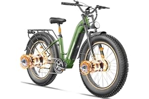 FREESKY Ranger Pro 200 Nm Dual Motor Electric Bike for Adults All-Terrain Ebike - 48V 25Ah Removable Battery, 26" Fat Tire Mountain E Bike with Hydraulic Brake,105Miles Long Range Electric Bicycle