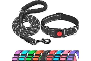 haapaw Reflective Dog Collar Padded with Soft Neoprene Breathable Adjustable Nylon Dog Collars for Small Medium Large Dogs
