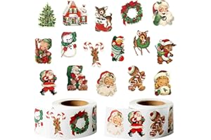‎CHARFIA 500 Stück Aufkleber Weihnachten, Weihnachtssticker Weihnachtsaufkleber, Weihnachtsaufkleber Selbstklebend Weihnachtssticker Selbstklebend, Sticker Weihnachten Etiketten Geschenkaufkleber