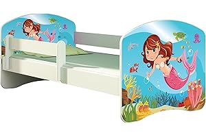 ACMA Letto per Bambino Cameretta per Bambino con Materasso Cassetto II (09 La Sirena, 180x80)