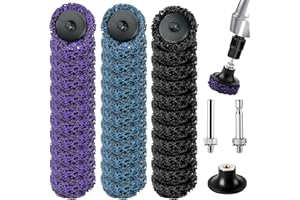 NUTKIT Disco Abrasivo Grueso CSD de 50 mm,36 Pieza Discos de Limpieza para Amoladora Angular,Negro Morado Azul Mixto,Disco de Decapado para Amoladora Angular,para Eliminación Oxido Pintura Descamación