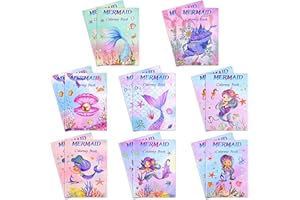 Lanvixo Mini Libros para Colorear Niños - Paquete de 16, Libro Colorear Niños con Líneas Atrevidas e Imágenes de Gran Formato, Sirena