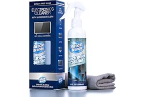 MIRACLE BRANDS Screen Cleaner Spray (236ml) for TV, Monitor, Laptop Screen Cleaner, LED, LCD, Tablet, Smartphone, Camera Lens, Cleaning Kit Includes Microfibre Cloth. Natural ingredients.