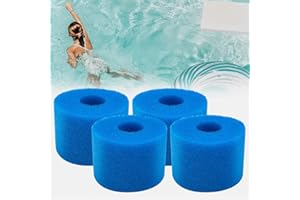 JEFFEL Éponge Filtrante Type S1, Cartouche Filtrante RéUtilisable pour Intex Type S1, Filtre en Mousse à Cartouche éponge Lavable pour piscines,Jardin Extérieur (Filtre S1-4pièces)