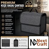 Araba Bagaj &Ccedil;antası Oto Aksesuar D&uuml;zenleyici Organizer 35x30x25 cm Antrasit/Gri Renk/Premium Kalite / 3 mm Ke&ccedil;e/Kolon Biyeli/