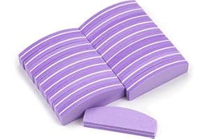 LEIKEDUN 20 Taco Pulidor Uñas, Esponja de Grano 100/180 limas de uñas lima de uñas para las uñas de las manos limas de uñas de doble cara que se pueden lavar y reutilizar Herramientas de Manicura (Morado)