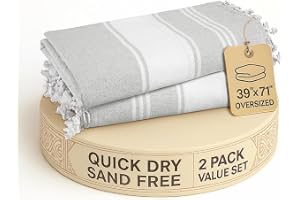 LANE LINEN Turkish Bath Towels, 2 Pack Extra Large 99 180 cm, Soft, Absorbent & Quick-Dry, Lightweight Oversized Towels for Bath, Pool, Beach, Picnic & Travel - Paloma(Grey)