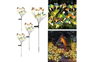 NEXVIN Solarlampen für Außen Garten, 4 Stück Glühwürmchen Gartenlichter Solarleuchten, 32LED Firefly Solar-Gartenlichter IP65 Wasserdicht für Garten, Fußweg, Hinterhöfe, Rasen, Balkon Deko