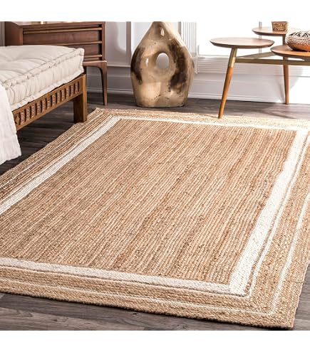 IKEA VODSKOV Rug, flatwoven, 133x195 cm, Natural/Light Grey