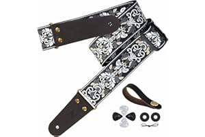 Nefelibata Tracolla per chitarra 2", per basso, chitarra elettrica e acustica, fibbia, blocco della cinghia e plettri per chitarra