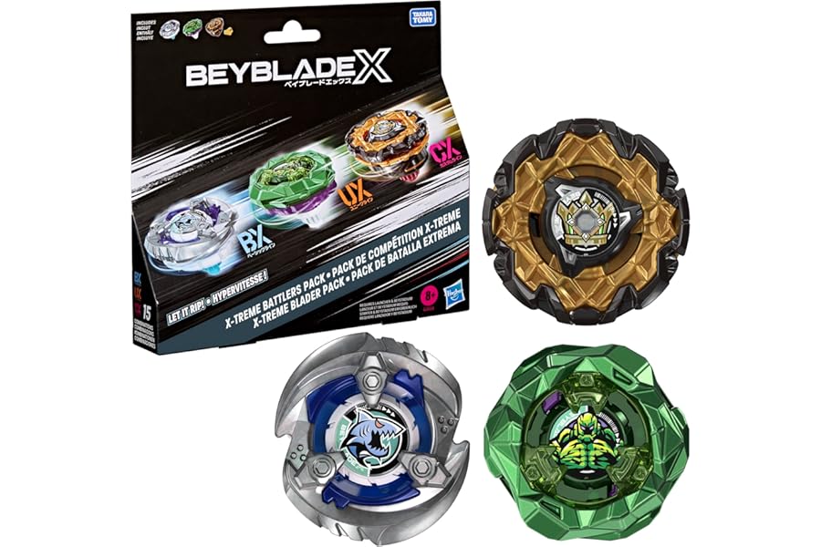 Beyblade X X-treme Battlers Pack, Includes 3 Takara Tomy Beyblade X Battling Tops Game Toys, Ages 8+