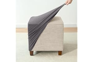 uyeoco Copri Pouf Fodera Poggiapiedi Quadrato Copripoggiapiedi Elastico 50x50/40 x 40 Cover Sgabello Copertura Protettiva per Ottomana(A,50x50cm)