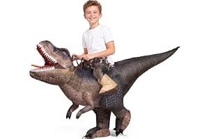 Spooktacular Creations T-Rex uppblåsbar kostym för barn, roliga luftuppblåsningskostymer, digitaltryck åkdräkter