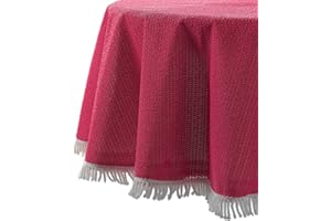 BEAUTEX Wetterfeste Garten Balkon Terrasse Camping Weichschaum Tischdecke, Größe + Farbe wählbar (rund 160 cm, Rot)