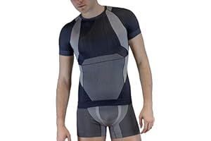 FarmaMed Ecodrytech Maglia Uomo, T-Shirt Uomo, T-Shirt Maniche Corte, Intimo Traspirante, Seamless, Antiodore, Antibatterico, 100% Made in Italy