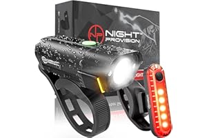 NP NIGHT PROVISION Bike Lights Front & Back – Bicycle Headlight & Taillight Set – Powerful 540 Lumens LED – USB-C Rechargeable – New 2025 Bike Safety Equipment for Night Riding (Optional - Premium Bike Bell)