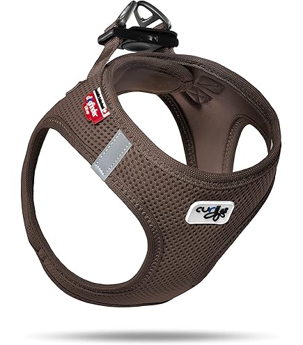 HUNTER hondenharnas LOVE, kleur: bruin, zacht rundleer, ademende mesh- voering, met de hand genaaid hart, hoog draagcomfort, Made in Germany, maat: XS-S