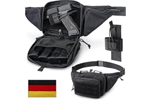 WYNEX Sac Banane Tactique Homme Sacoche Arme de Poing Discret avec Sangle Réglable, Sert Également Sacoche à Bandoulière Antivol sur La Poitrine pour Usage Quotidien Cyclisme Randonnée Sport - Noir