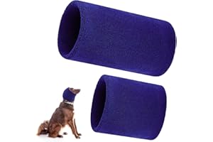 Weewooday 2 Pieces Dog Snood Dog Neck and Ears Warmer Pet Dog Earmuff for Comfort Anti-anxiety Bathing Grooming Reducing Noise 1 Small and 1 Large (15 x 20 cm, 12 x 13 cm)