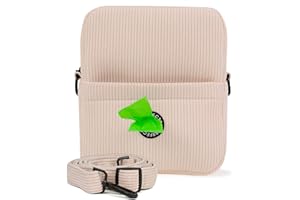 Purrfects UK Dog Walking Bag Crossbody with Poop Bag Dispenser - Durable Treat Pouch for Dog Training - Dog Training Treat Pouch, Sylish Dog Walking Bag for Women & Men (Ivory Cream, Corduroy)