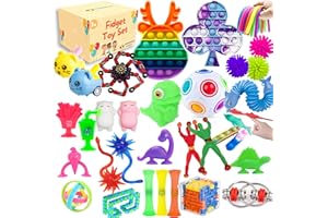 Lubibi 40 PCS Fidget Toys Set for Kids, Fidget Sensory Toys Pack With Stab Pop Toy, Infinite Cube For Autism, ADHD, Stress Relief, Anti-Anxiety Toys Fidget Box Gift for Children, Teen, Student