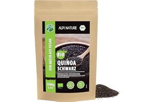 Alpi Nature Svart Quinoa BIO 1kg, Ekologisk Svart Quinoa för Matlagning och Sallader, Glutenfri