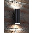 Auraglow Dusk Till Dawn Sensor Black Up & Down Outdoor Wall Security Light - Warm White