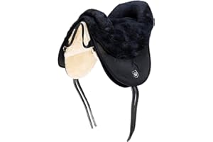 ‎CHRIST Werner Christ Fellsattel Cloud Spezial Hochwertiger baumloser Lammfell-Sattel, Bare-Back-pad aus echtem Fell, handgefertigter Pferde-Sattel in Natur, braun & anthrazit, Größe Warmblut & Pony