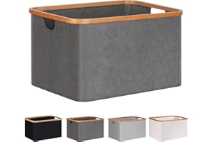 efluky Foldable Laundry Basket 60L, Bamboo Fabric Collapsible Washing Baskets, Storage Foldable Washing Basket, Laundry Baskets for LaundryRoom