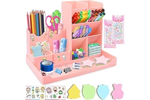 TWBEST Pot à Crayons 5 Pièces,Organisateur de Bureau,Rangement Porte Stylo pour Papeterie,Maison,école