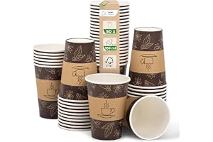 Love Nature Kaffemugg to Go 180 ml (7,5 oz) – pappersmugg, 50 stycken – Coffee to go-kopp, engångsmugg för servering av kaffe
