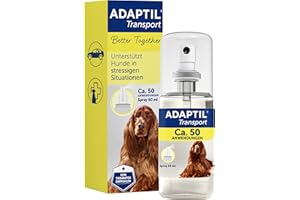 ‎ADAPTIL ADAPTIL Transport Spray für Hunde | 60ml Anti Stress Spray für entspannte Autofahrten | Für Zuhause und auf Reisen | 50 Anwendungen | von Tierärzten empfohlen, klinisch getestet
