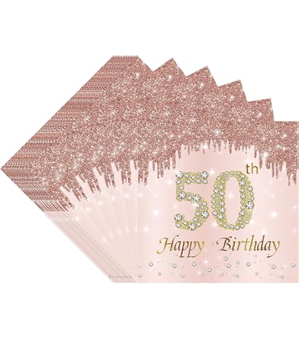 Chemin de table élégant anniversaire 50ans rose gold R/7344
