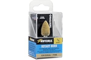 Kutzall Original Flame Rotary Burr, 1⁄4" Shaft, Fine - Woodworking Attachment for: Bosch, DeWalt, Milwaukee, Makita. Abrasive Tungsten Carbide, 1⁄2" (12.7mm) Head Dia. X 1" (25.4mm) Length, FL-12G