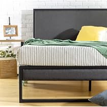 Zinus Shalini Bettgestell 80x190 Cm – Gepolstertes Plattformbett Mit Lattenrost In Dunkelgrau