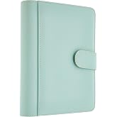 2K 5324 2020 Ajanda Suni Deri Mıknatıs Kapaklı 4 Halka Mekanizmalı Organizer, Su Yeşili, 20x23x4 cm