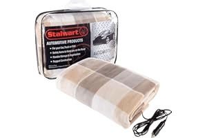 Stalwart 75-BP1010 Elektrische Decke, beheizt, 12 V, Polarfleece, Reise-Überwurf für Auto, LKW und Wohnmobil, für kaltes Wetter, Heckklappe und Notfall-Kits (grau)