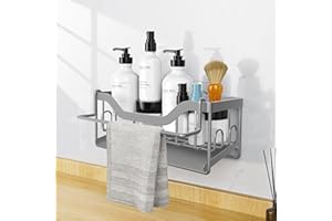 MainPi Organizador Bajo Fregadero Cocina,Soporte Esponja Cocina con Toallero,Organizador Estropajo Fregadero con Bandeja Drenaje,Porta Estropajos Cocina Almacenamiento (Gris)