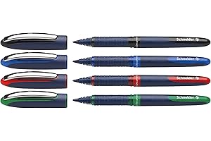 Schneider One Business niechowane długopisy kulkowe z płynnym atramentem, 4 sztuki (1 czarny/czerwony/niebieski/zielony)